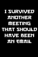 I Survived Another Meeting That Should Have Been An Email notebook gifts: funny notebook Best funny and inspirational gift Funny Office CoWorker ... 120 Pages, 6x9, Soft Cover, glossy Finish 1674394195 Book Cover