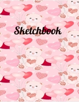 Sketchbook: Cute Valentines Day Sketchbook for Kids and Adults with 110 pages of 8.5 x 11" Blank White Paper for Drawing, Doodling or Learning to Draw 165683569X Book Cover