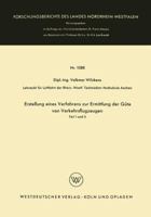 Erstellung Eines Verfahrens Zur Ermittlung Der Gute Von Verkehrsflugzeugen: Teil I Und II 3663062988 Book Cover