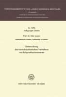 Untersuchung Des Kautschukelastischen Verhaltens Von Polyurethanionomeren 3531025767 Book Cover