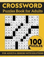 CROSSWORD Puzzles Book 100 Puzzles for Adults & Seniors with Solutions B0C9SBNYNW Book Cover