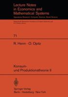Konsum- Und Produktionstheorie II 3540059512 Book Cover
