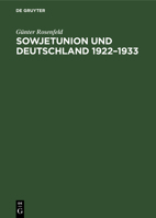 Sowjetunion und Deutschland 1922-1933 3112645316 Book Cover