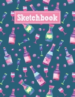 Sketchbook: 8.5 x 11 Notebook for Creative Drawing and Sketching Activities with Watercolor Alcohol Themed Cover Design 1709817054 Book Cover