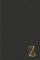 Z: Professional Personalized Gold Initial Z, Office or Home Journal with Dark Faux Leather-look Printed Cover 1702404080 Book Cover