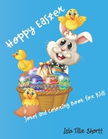 Hoppy Easter Jokes and Coloring Book for Kids: A Perfect Kids Easter Basket Stuffer B08WP95CLX Book Cover