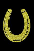 Golden Horseshoe: Graph Paper 5x5 Notebook for Horse Girls and Horsback Riders 1099253519 Book Cover