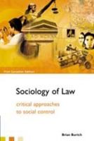 Sociology of Law: Critical Approaches to Social Control 0176223924 Book Cover