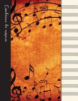 Cuaderno de m�sica: Cuaderno de pentagramas - Cubierta marr�n 1096737612 Book Cover
