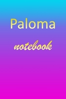 Paloma: Blank Notebook Wide Ruled Lined Paper Notepad Writing Pad Practice Journal Custom Personalized First Name Initial P Blue Purple Gold Taking Class Notes, Homework, Studying School Homeschool &  1670875601 Book Cover