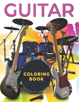 Guitar Coloring Book: An Adults and teens coloring book Guitar , musical instrument designs for stress relief & relaxation. B091F5QMK4 Book Cover