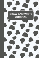 Draw and Write Journal: Cow Pattern Black and White  Primary Composition Story Paper Notebook 6x9 Wide Ruled with Picture Space 1691258237 Book Cover