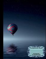 Air Balloon Over Ocean Composition Notebook: 5x5 Graph Paper, 100 Sheets-200 Pages, 9.75 X 7.5 1796468592 Book Cover