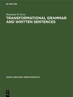 Transformational Grammar and Written Sentences 9027923841 Book Cover