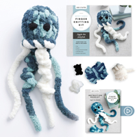 Super Simple Finger Knitting Kit Jiggle the Jellyfish: Everything You Need Is Included: Chunky Yarn, Fiberfill, Instruction Booklet, Exclusive Step-By 0764370448 Book Cover