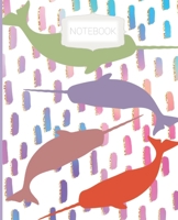 Notebook: Wide Ruled Line Notebook, School Notebook, Homes School Notebook, Gift for Kids, Students, Teens, 7.5 x 9.25 inches, Colorful Narwhal Notebook 1708571361 Book Cover