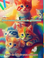 Adoráveis famílias de gatinhos - Livro de colorir para crianças - Cenas criativas de famílias felinas cativantes: Desenhos encantadores que estimulam ... a diversão das crianças (Portuguese Edition) B0CSG9GBSF Book Cover