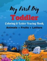 Animal & Fruit Coloring & Letter Tracing Book: Funny Animals, Fruits Coloring Book with Letter tracing for Girls and Boys Ages 3-8, Kids & Toddlers Children Activity Book for Kindergarten and Preschoo B08WZCVBCH Book Cover