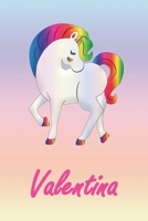 Valentina: Personalisiertes | individualisiertes Einhorn Notizbuch / persönliches Tagebuch / Schreibheft / Logbuch / Planer / Vokabelheft / Notizen - ... glänzendes Cover. (German Edition) 1677277882 Book Cover