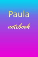 Paula: Blank Notebook Wide Ruled Lined Paper Notepad Writing Pad Practice Journal Custom Personalized First Name Initial P Blue Purple Gold Taking Class Notes, Homework, Studying School Homeschool & U 1670876462 Book Cover