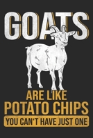 Goats Are Like Potato Chips: Farmer Notebook Blank Dot Grid Family Journal dotted with dots 6x9 120 Pages Checklist Record Book Take Notes Goat Goats Planner Paper Christmas Gift for Goat Lover Farmin 1708483748 Book Cover