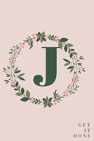 Monogram Initial Letter J Notebook with Rose Pink Floral Journal for Women, Girls Birthday Gift and School: Lined Notebook / Journal Gift, 120 Pages, 6x9, Soft Cover, Matte Finish 1677199490 Book Cover