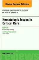 Hematologic Issues in Critical Care, an Issue of Critical Nursing Clinics 0323545483 Book Cover