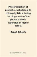 Photoreduction of Protochlorophyllide a to Chlorophyllide a During the Biogenesis of the Photosynthe 1581120974 Book Cover
