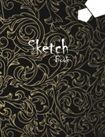 Sketchbook Large 8 x 10 Premium, Uncoated (75 gsm) Paper, Floral Black Cover 0464457343 Book Cover