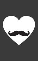 Mustache Heart: Mustache Heart Notebook - Funny And Cute Lovely Valentines Day Doodle Diary Book As Gift For Loving Girlfriend Or Boyfriend From Boysfriends Or Girlfriends Who Love Mustaches And Heart 1077297017 Book Cover