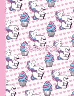 Sketchbook: Cute Blank Notebook for Sketching and Picture Space with Colorful Unicorns and Sweet Cupcakes, Unlined Paper Book for Drawing, Journaling and Doodling, Perfect for Creative Kids 1671318064 Book Cover