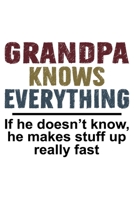 Grandpa Knows Everything If she doesn't know she makes stuff up really fast: Funny Grandpa's Gift Notebook 6x9 Inch 120 Pages Blank lined Notebook Journal Blank journal Notebook & Planner - for Journa 1673621716 Book Cover