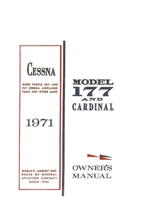 Cessna 177 1971 Cardinal Owner's Manual: Pilot Operating Handbook (POH) / Aircraft Flight Manual (AFM) 173106084X Book Cover