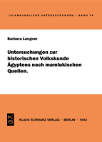 Untersuchungen Zur Historischen Volkskunde Ägyptens Nach Mamlukischen Quellen 392296818X Book Cover