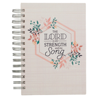 Christian Art Gifts Journal W/Scripture for Women Lord in My Strength & Song Psalm 118:14 Bible Verse Color 192 Ruled Pages, Large Hardcover Notebook, 1639521216 Book Cover