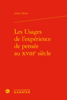 Les Usages de l'Experience de Pensee Au Xviiie Siecle 2406100308 Book Cover