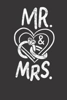 Notebook 6x9 120 Pages: College Ruled Mr And Mrs Engagement Wedding Marriage Honeymoon Vintage 1081843993 Book Cover