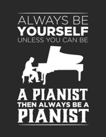 Always be yourself unless you can be a pianist then always be a pianist Blank Sheet Music Notebook for Piano Player Pianist Music Manuscript Paper: Perfect Blank Sheet Music Notebook for Pianists 1712704869 Book Cover