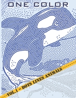 One Color: Vol 1 - Animals Coloring Book for Adults (Relaxation & Stress Relief) (Dots lines spirals coloring book) B08BF2V3XM Book Cover