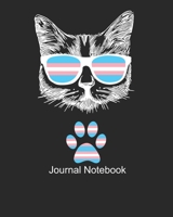 Journal Notebook Cat & Paw: Transgender LGBT Kitty With Sunglasses Notebook, Journaling Composition Book ,Blank Lined 8 x 10 1710856564 Book Cover