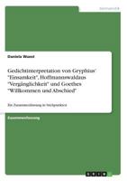 Gedichtinterpretation von Gryphius' Einsamkeit, Hoffmannswaldaus Verg�nglichkeit und Goethes Willkommen und Abschied: Ein Zusammenfassung in Stichpunkten 3640531124 Book Cover