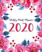 Weekly Meal Planner: Meal Planner With Calendar | A Year - 365 Daily - 52 Week  Daily Weekly and Monthly For Track & Plan Your Meals Weight loss or Exercise | Red Floral Design (food planner 2020) 1694048985 Book Cover