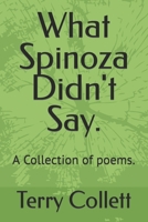 What Spinoza Didn't Say.: A Collection of poems. B096CR54RB Book Cover