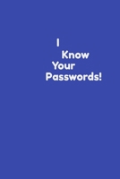 Funny Coworker Notebook: I know your passwords: Lined Journal: cute sarcastic and attractive gag boss team work and office gift 1679880012 Book Cover