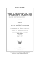 Review of the policies and procedures regarding the notification of next-of-kin of wounded and deceased service members 1695007662 Book Cover