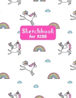 Sketchbook for Kids: Unicorn Large Sketch Book for Drawing, Writing, Painting, Sketching, Doodling and Activity Book- Birthday and Christmas Gift Ideas for Kids, Girls, Boys, Teens and Women - Lilly D 1655641948 Book Cover