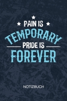 Pain Is Temporary Pride Is Forever: Bodybuilder Notizbuch A5 Kariert - Kraftsportler Heft - Fitness Notizheft 120 Seiten KARO - Bodybuilding Zitat Notizblock Fitness Spr�che Motiv - Fitnesstrainer Ges 1704012406 Book Cover