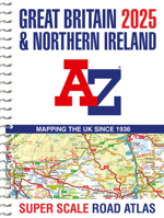 Great Britain A-Z Super Scale Road Atlas 2025 (A3 Spiral) 0008652953 Book Cover