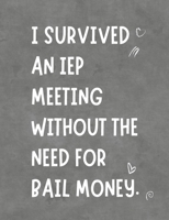 I Survived An IEP Meeting Without The Need For Bail Money: Funny Planner Notebook For Parent Advocate Makes Special Education Process Easier | Stay ... Accommodations | Chalkboard Journal 1690052597 Book Cover