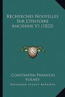 Recherches Nouvelles Sur L'histoire Ancienne 1019137053 Book Cover